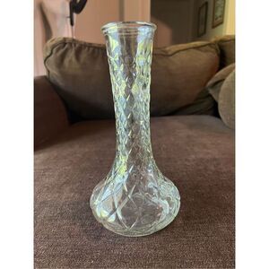 Vintage Hoosier Glass quilted diamond vase